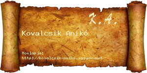 Kovalcsik Anikó névjegykártya
