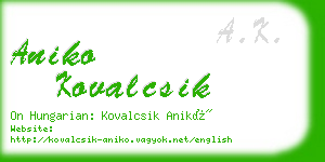 aniko kovalcsik business card